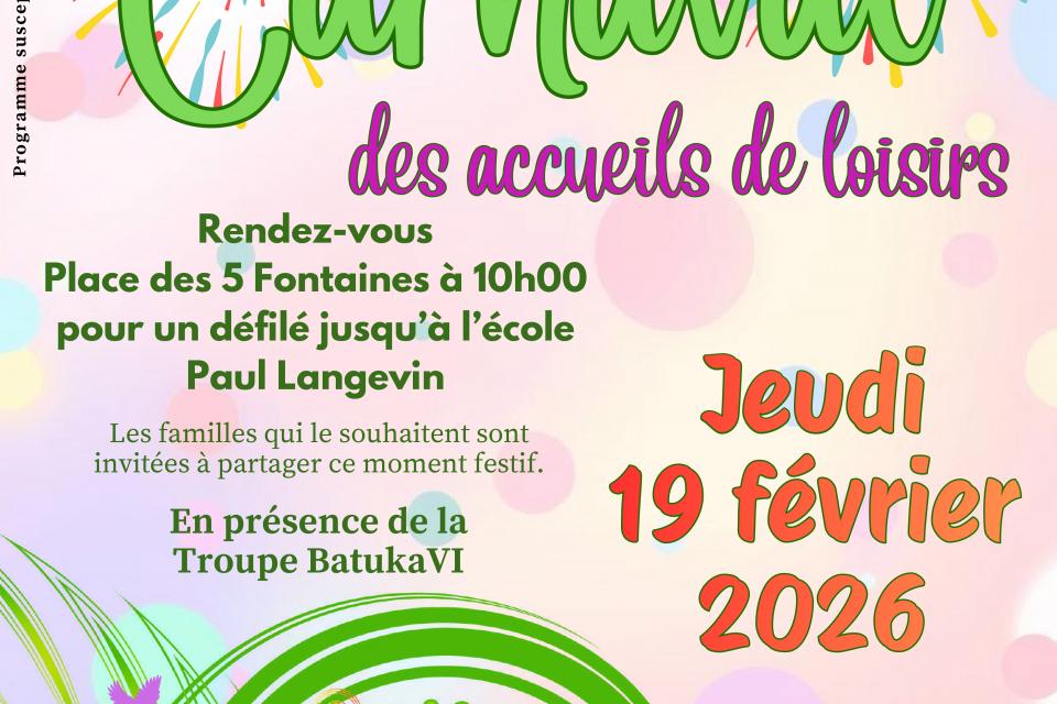 Le carnaval d'Évade aura lieu le 19 février.