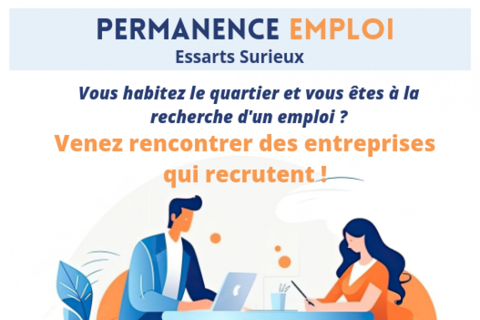 Visuel avec deux personnes en entretien