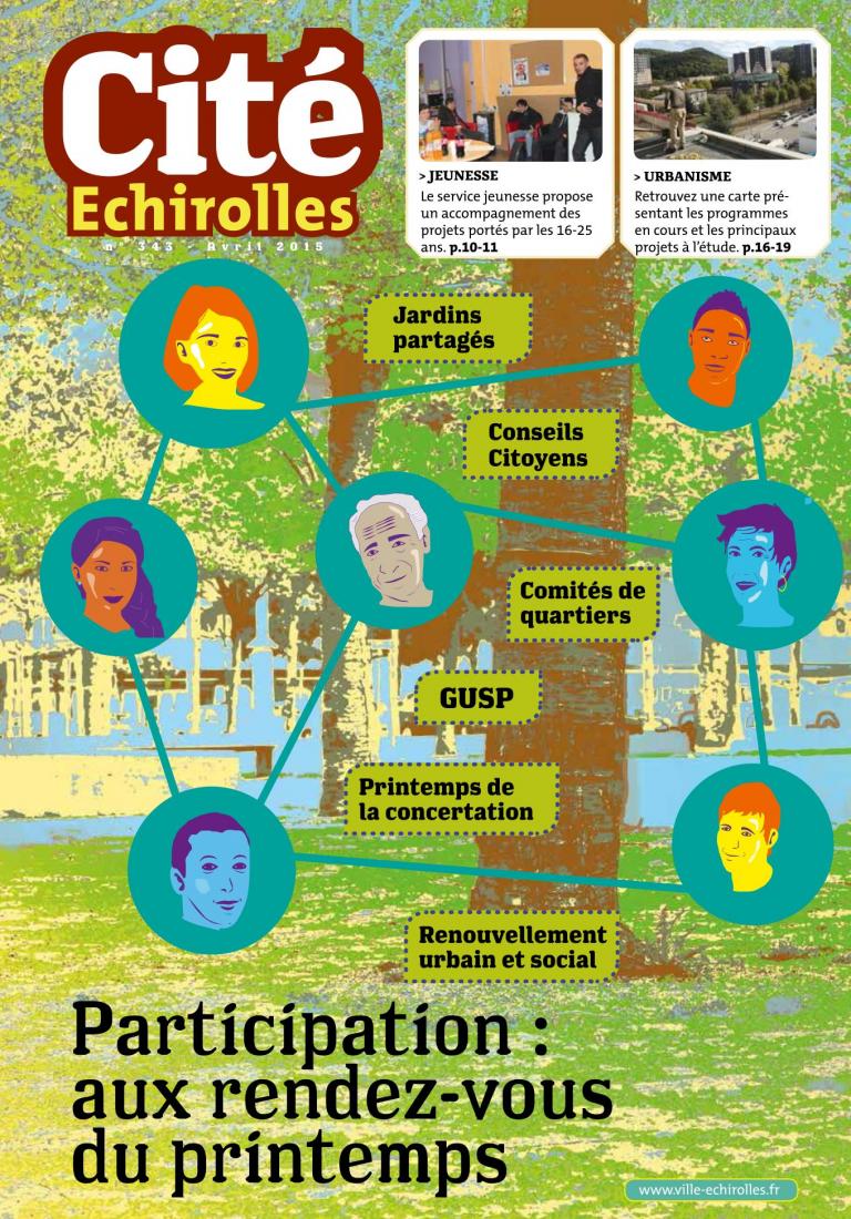 Couverture du Cité Echirolles, magazine municipal de la Ville, d'avril 2015